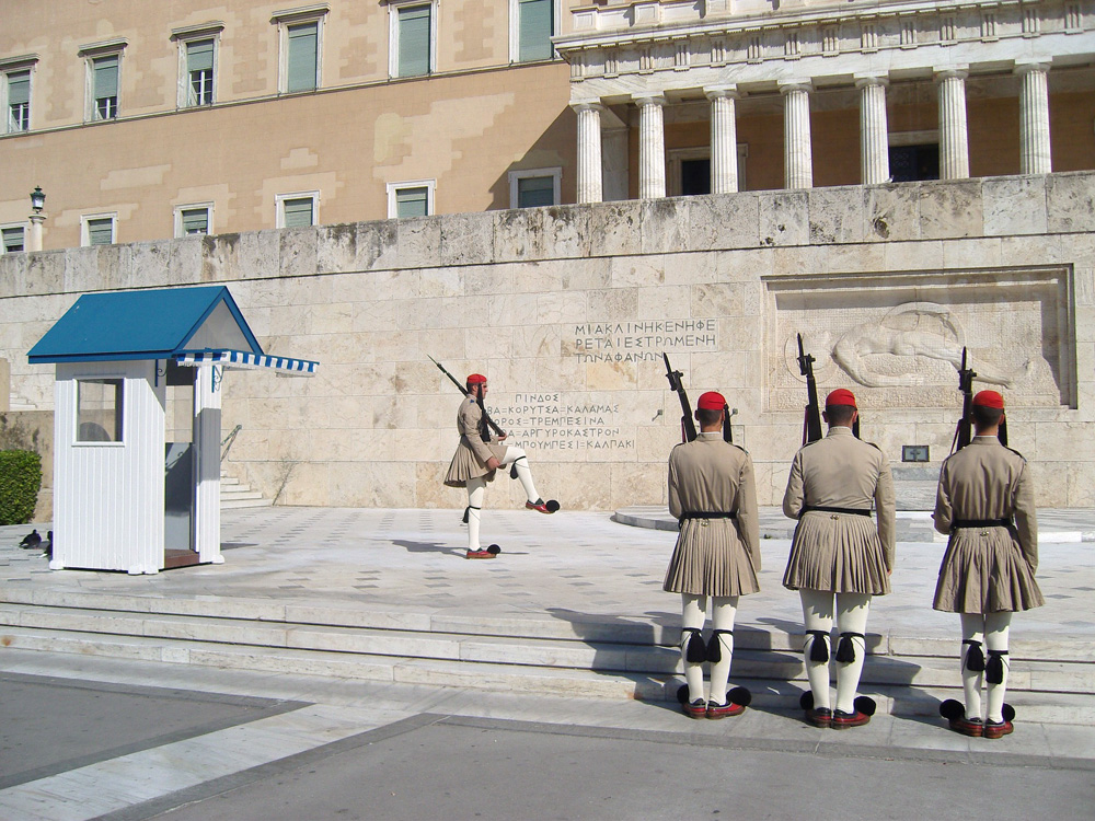 Changing of the Guard ceremony at the Tomb of the Unknown Soldier, Hellenic Parliament, Syntagma